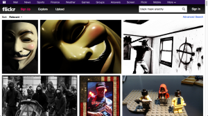 Screen shot of my "Black Mask" search on Flickr