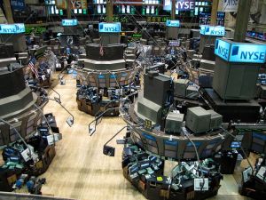 Photograph of the inside of the New York Stock Exchange, taken in 2009.