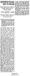 New York Times review of the Greenwich Village Follies, 1919