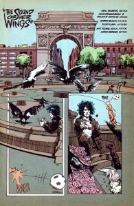 Front page to The Sound of Her Wings from Sandman: Preludes & Nocturnes, Issue 8, 1991.